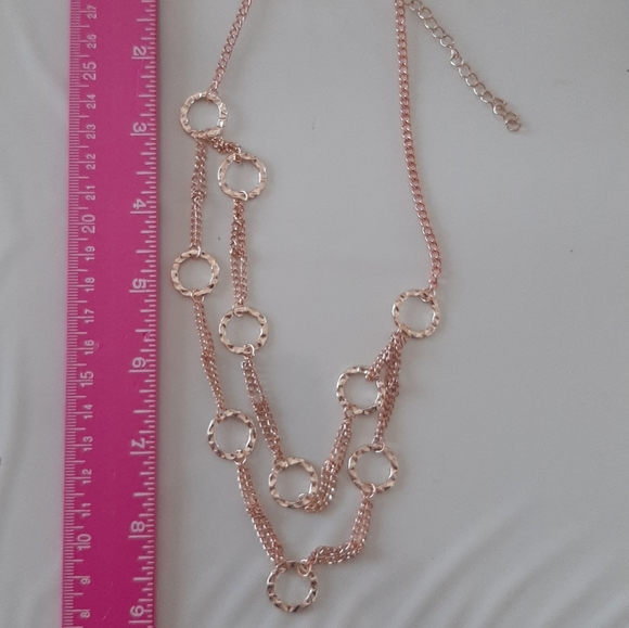 ■ 🏷 Paparazzi jewelry Goldtone Ring-Chain Necklace & Earrings Set - Picture 6 of 7